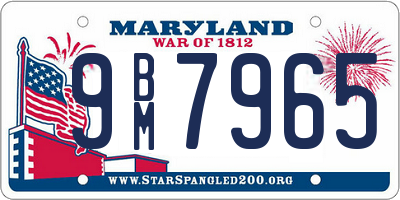 MD license plate 9BM7965