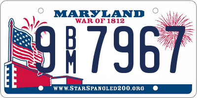 MD license plate 9BM7967