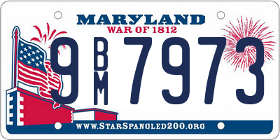 MD license plate 9BM7973