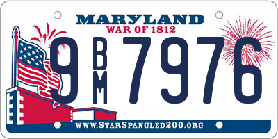 MD license plate 9BM7976