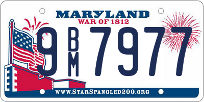 MD license plate 9BM7977