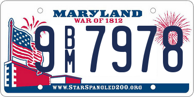 MD license plate 9BM7978