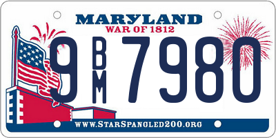 MD license plate 9BM7980