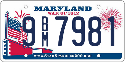 MD license plate 9BM7981