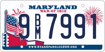 MD license plate 9BM7991