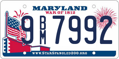 MD license plate 9BM7992