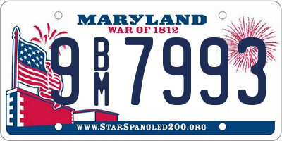 MD license plate 9BM7993