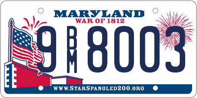 MD license plate 9BM8003