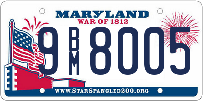 MD license plate 9BM8005