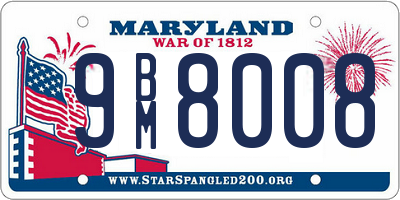 MD license plate 9BM8008