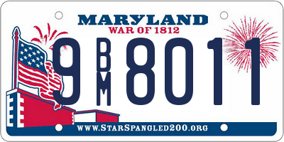 MD license plate 9BM8011