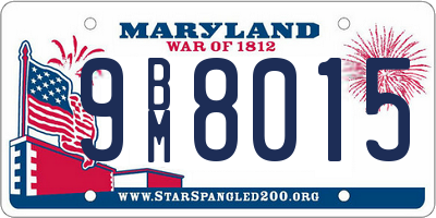 MD license plate 9BM8015