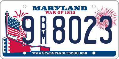 MD license plate 9BM8023