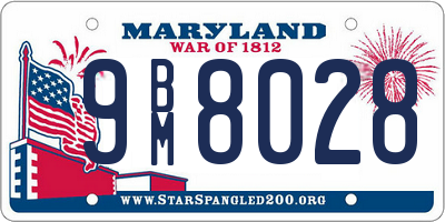 MD license plate 9BM8028