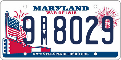 MD license plate 9BM8029