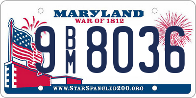 MD license plate 9BM8036