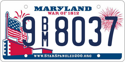 MD license plate 9BM8037