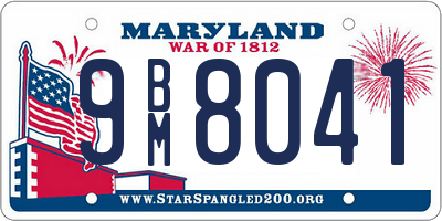 MD license plate 9BM8041