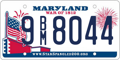 MD license plate 9BM8044