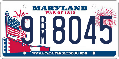 MD license plate 9BM8045