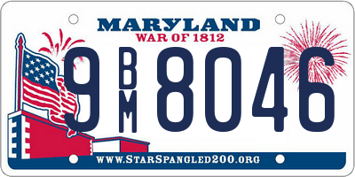 MD license plate 9BM8046