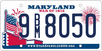 MD license plate 9BM8050