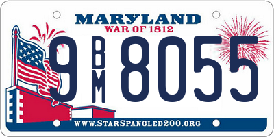 MD license plate 9BM8055