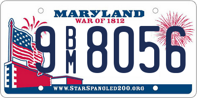 MD license plate 9BM8056