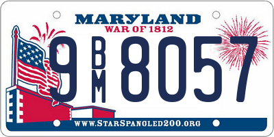 MD license plate 9BM8057