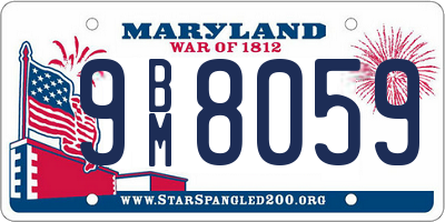 MD license plate 9BM8059