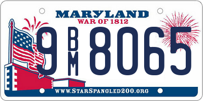 MD license plate 9BM8065