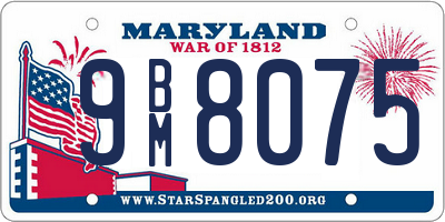 MD license plate 9BM8075