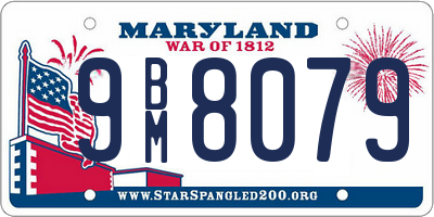 MD license plate 9BM8079