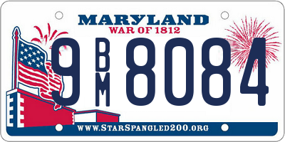 MD license plate 9BM8084