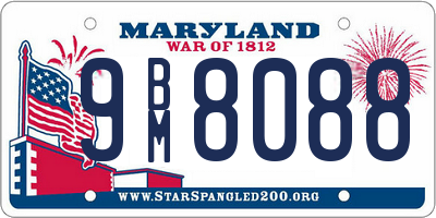 MD license plate 9BM8088