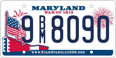 MD license plate 9BM8090