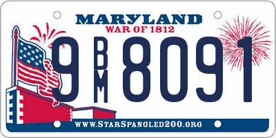 MD license plate 9BM8091