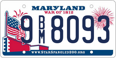 MD license plate 9BM8093