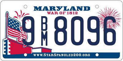 MD license plate 9BM8096