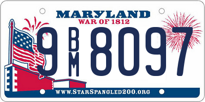 MD license plate 9BM8097