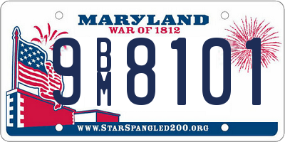 MD license plate 9BM8101