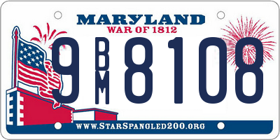 MD license plate 9BM8108