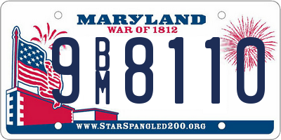 MD license plate 9BM8110