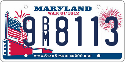 MD license plate 9BM8113