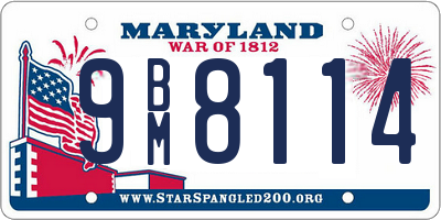 MD license plate 9BM8114