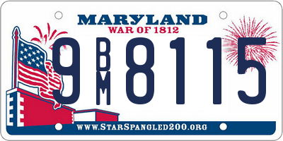 MD license plate 9BM8115