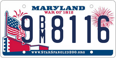 MD license plate 9BM8116