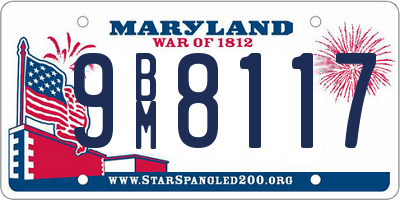 MD license plate 9BM8117