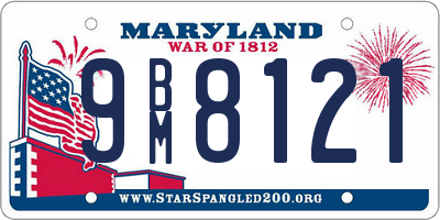 MD license plate 9BM8121