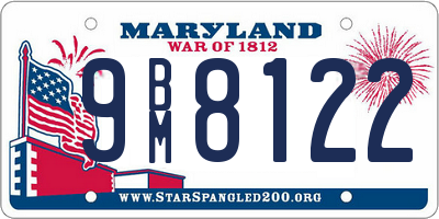 MD license plate 9BM8122